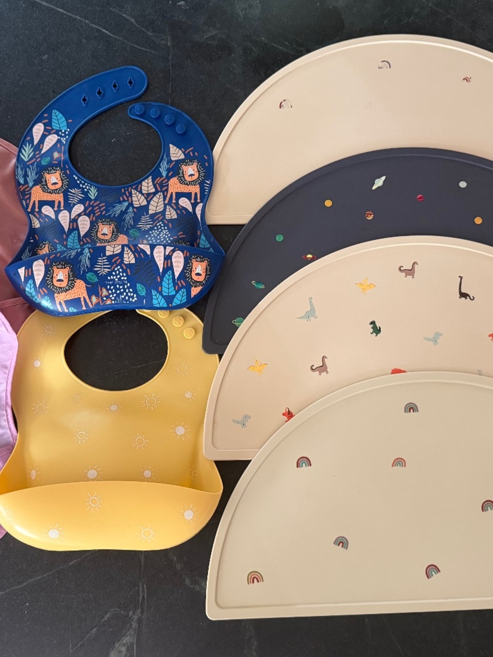Mushie Placemats and Bib Lot